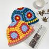 New Arrivals Open Run Ballure Hat Women Rainbow Flower Crochet Knit Bucket