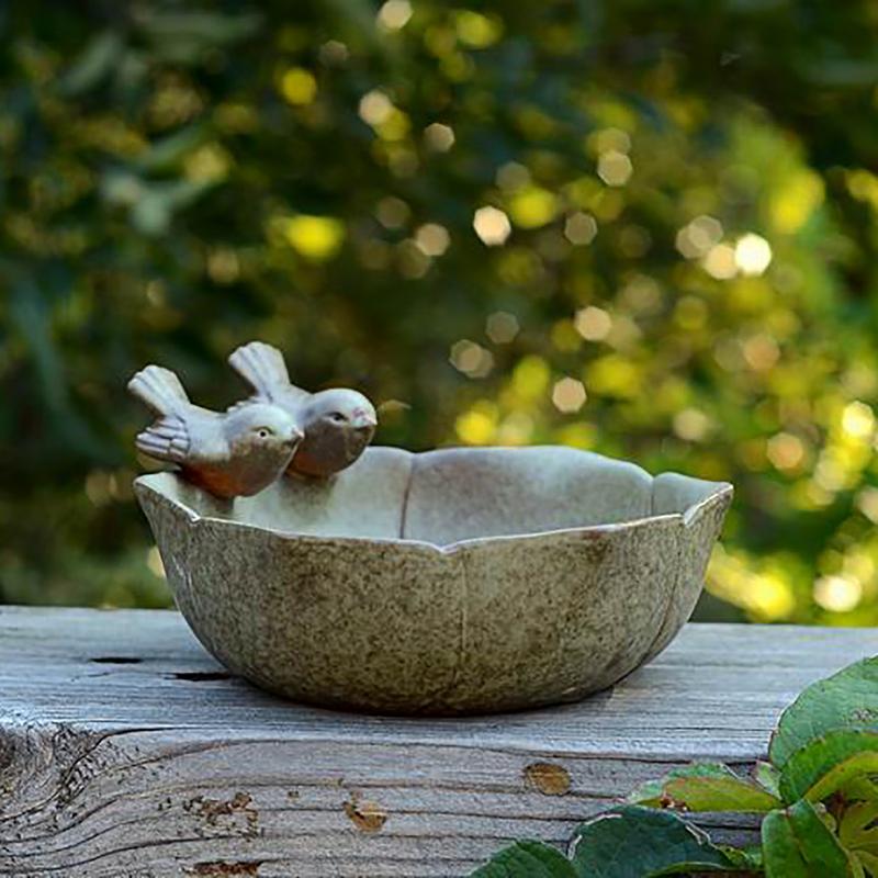 feeder ceramic Aquarium retro finish Bird feeder Ceramic Aquarium Retro Finish Bird Feeder Tray