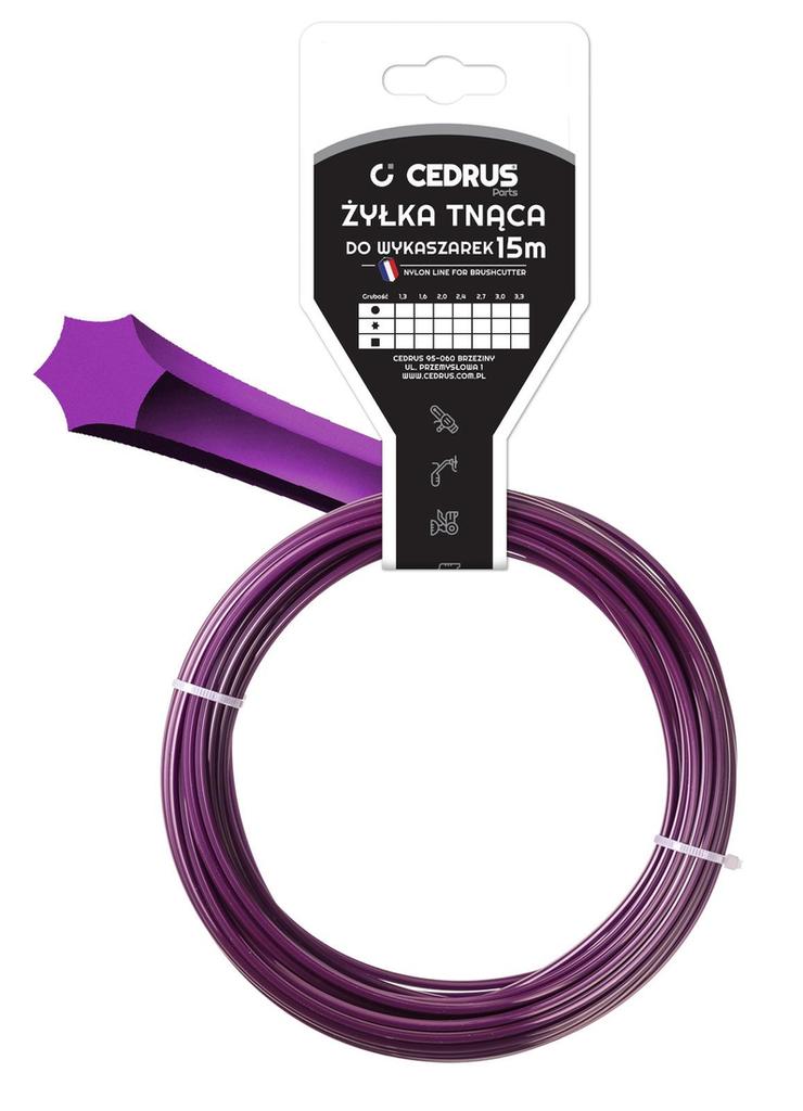 Żyłka Tnąca 3.0/15M K Gwiazdka Fiolet In005297Y