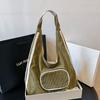 2026 High-end Design Multiple Pockets Bags Simple Commuting Shoulder Bags Corduroy Solid Color Zipper Large Capacity Casual Tote