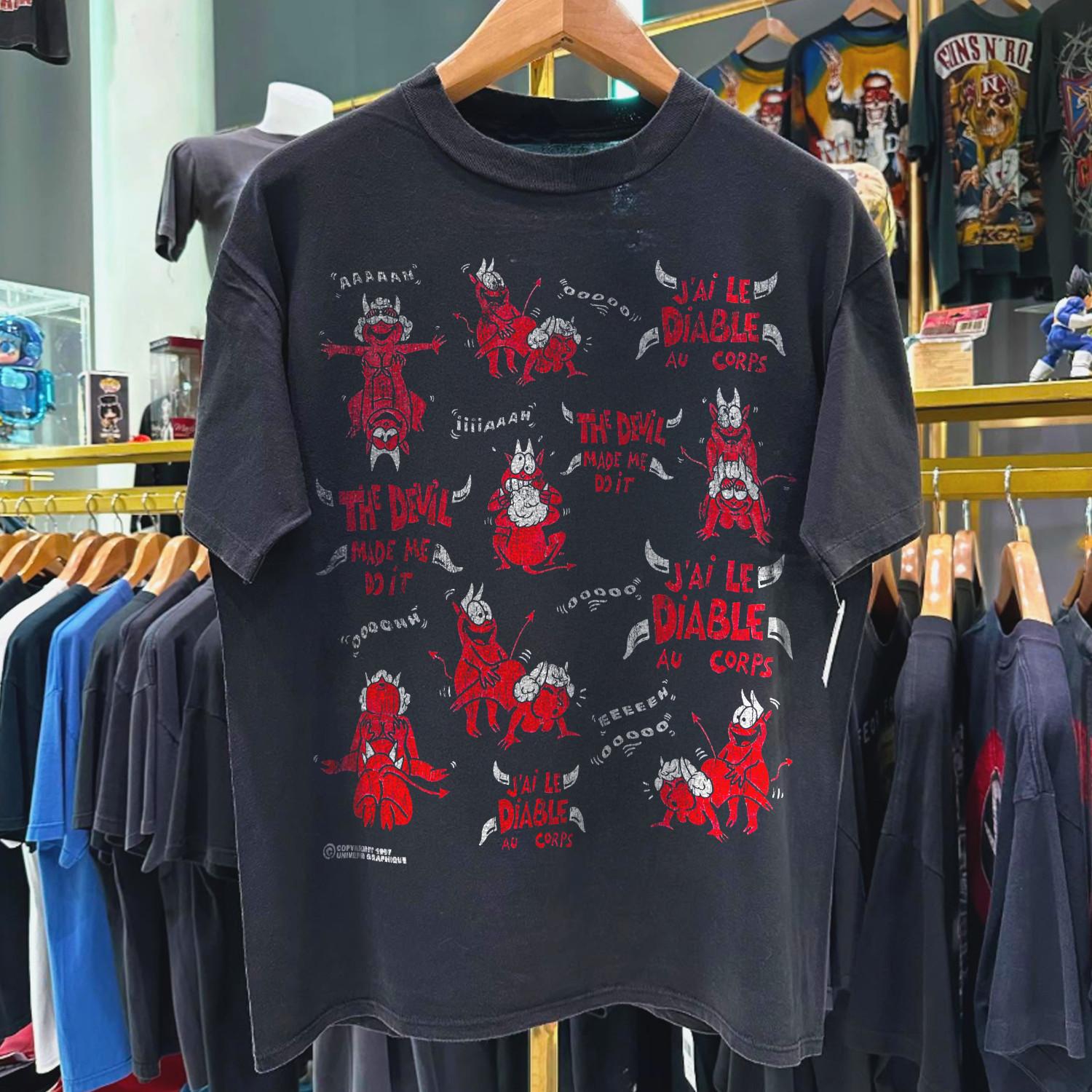 1997 Forbidden Fire Aged T-Shirt Black M 4XL