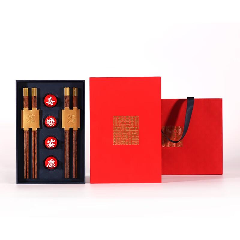Joy & Well-being Chinese Red Chopsticks Set