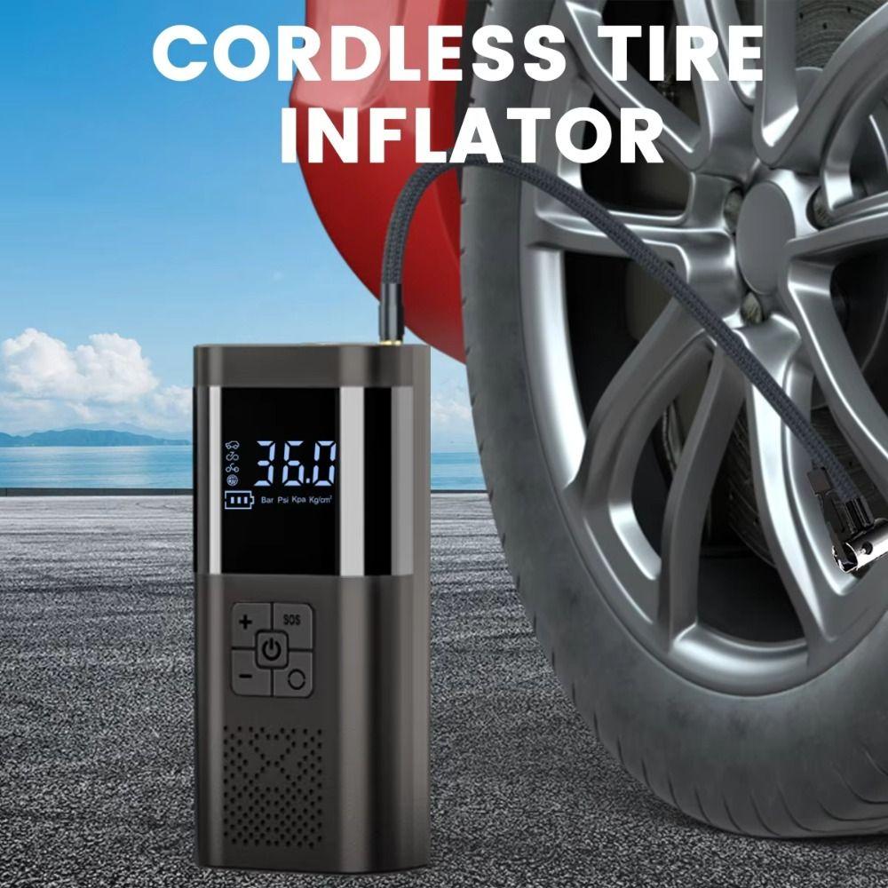 Pressure Gauge Tire Inflator Digital Display Electric Tire Inflator Cordless Air Pump  Car Tires