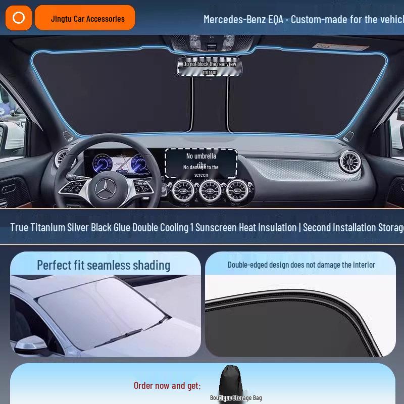 Mercedes Sunshade for GLC, C260L, E300L, GLB C-Class - Windshield Heat Insulation Curtain