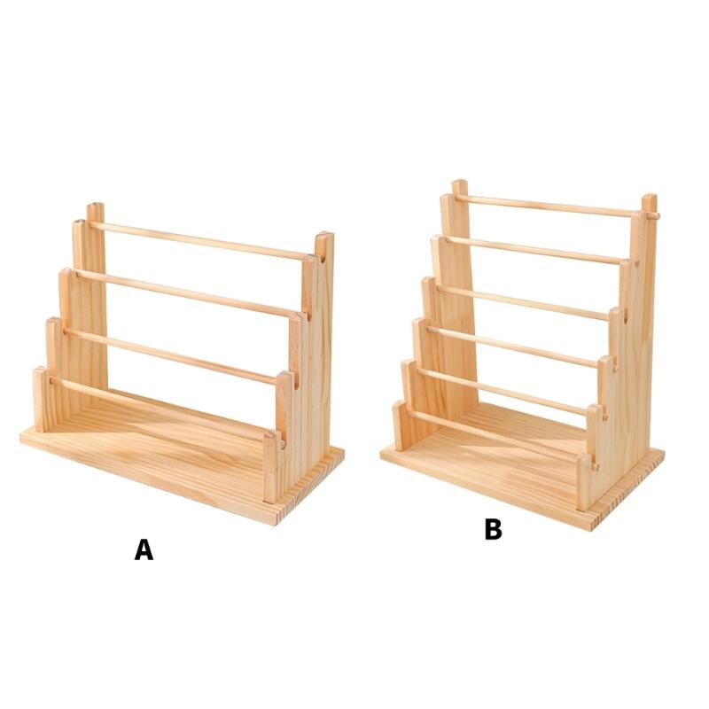 Tiered Stepped Wood Jewelry Holder Rack For Bracelet Necklace Storage Wooden Construction Wrist Accessories Holder