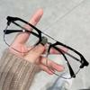 Anti-Blue Light Glasses Stylish Retro Black Frame Men's Prescription Glasses Clear Lens 0~-400°