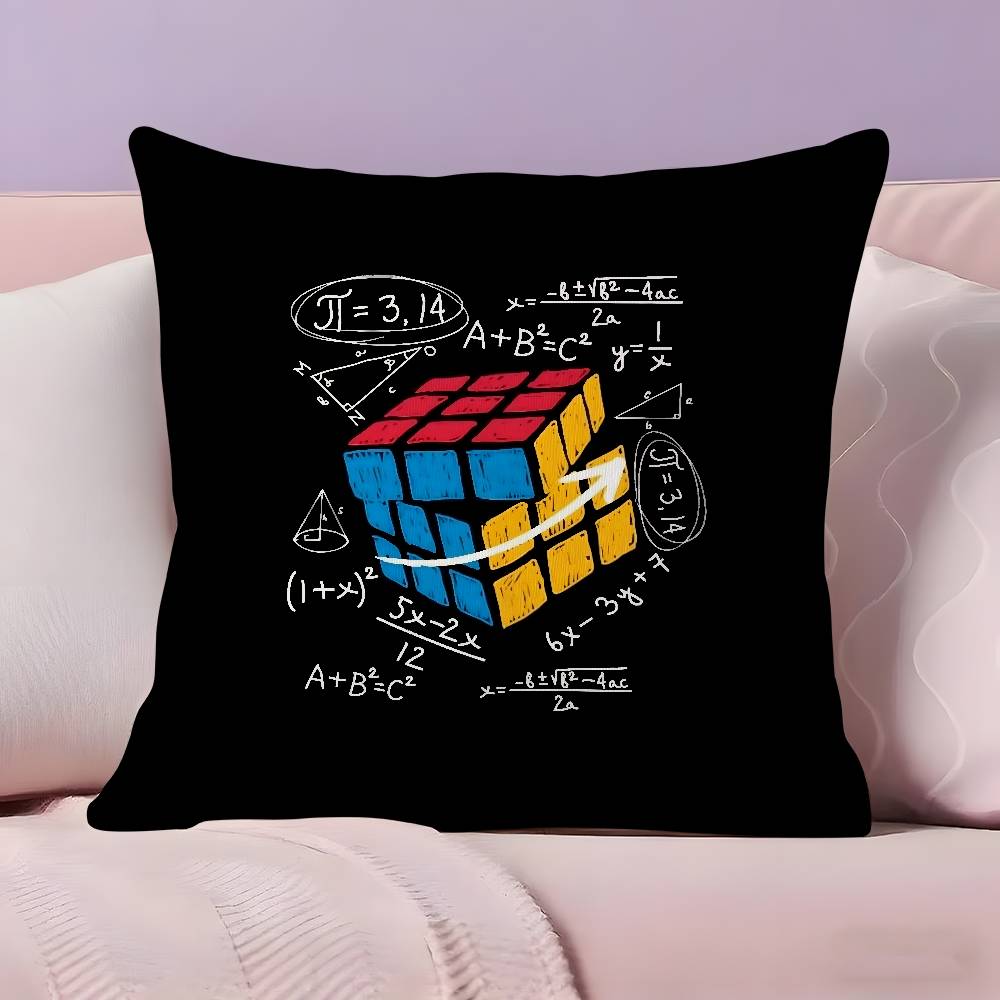 Polštářek R-Rubik C-Cube Potah na polštář Ultra měkká tkanina šetrná k pokožce Pohodlí jako v oblacích & Skrytý zip