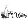Wine Theme Wall Decor Modern Innovative Decorative Hollow Out Iron Art Metal Wine Wall Decor for Living Room Black