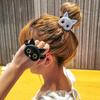 Simple Cloth Women Acrylic Korean Kitten Headwear Scrunchies Cartoon Hair Rope Female Hair Ties