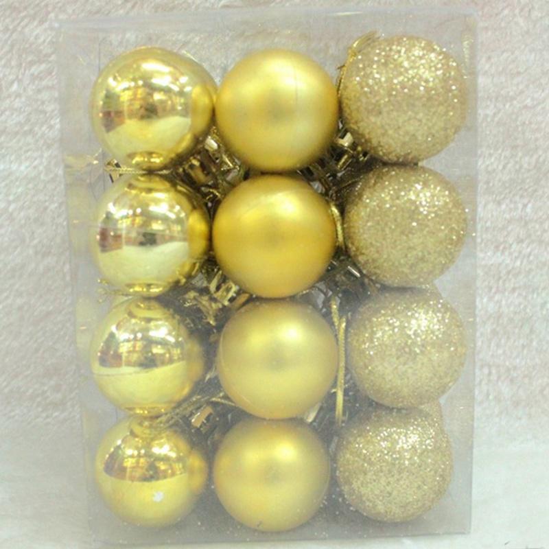 24Pcs Christmas Tree Balls Decor Ornament Xmas Party Decorations Glitter Balls  Festival Supplies