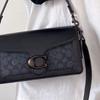 COACH Tabby 31 classic presbyopic snap closure coated canvas and leather messenger bag shoulder crossbody bag large size women's black