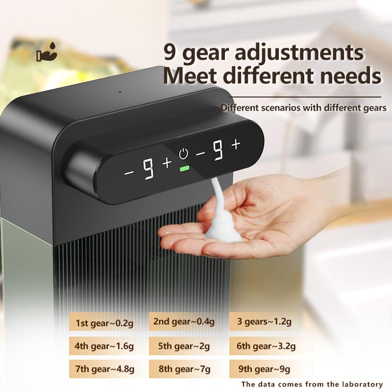 400ml+400ml USB Rechargeable Double-headed Touchless Automatic Foaming Soap Dispenser - Wall-Mountable for Multiple Scenarios