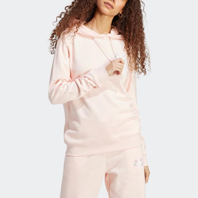 Adidas Originals Sakura Limited Edition Hoodie Floral Print Loose Fit Hooded Sweatshirt Women Hoodies Ice-Crystal-Pink IP3764