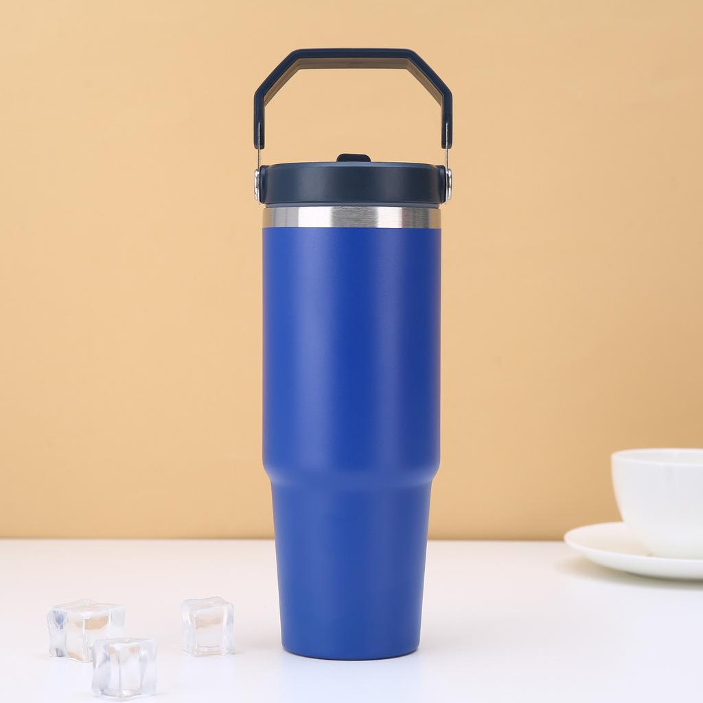 Hot Sale 30oz Portable Car Cup Stainless Steel Thermos Cup with Straw Travel Sports Water Bottlelarge Capacity Handheld