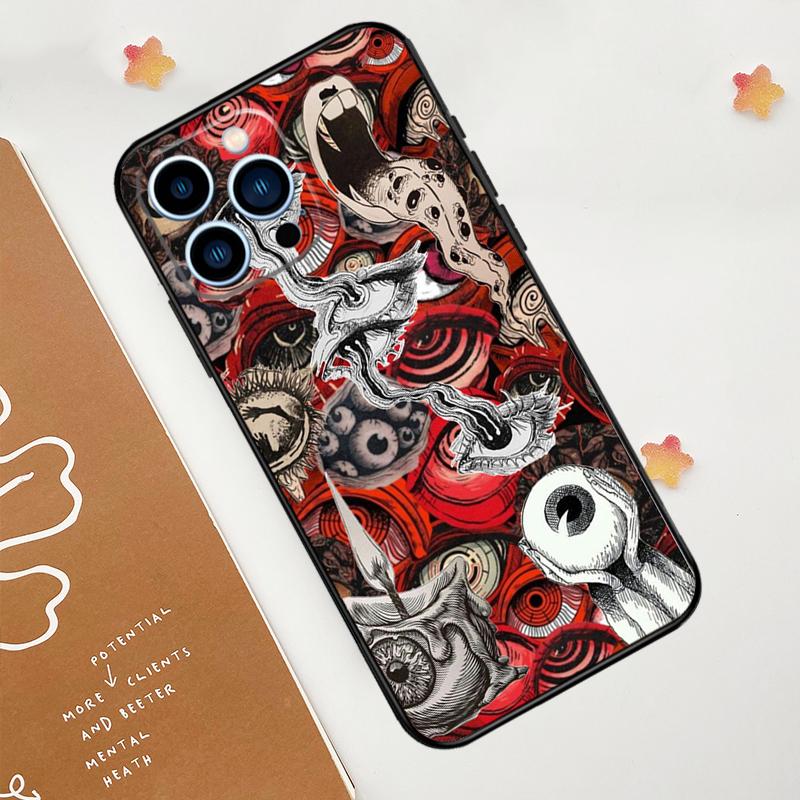 Scary Face Eyes Phone Case For iPhone 17 Pro Max 14 11 15 16 Pro Max 12 13 Mini 16 Plus 16e 17 Air Funda