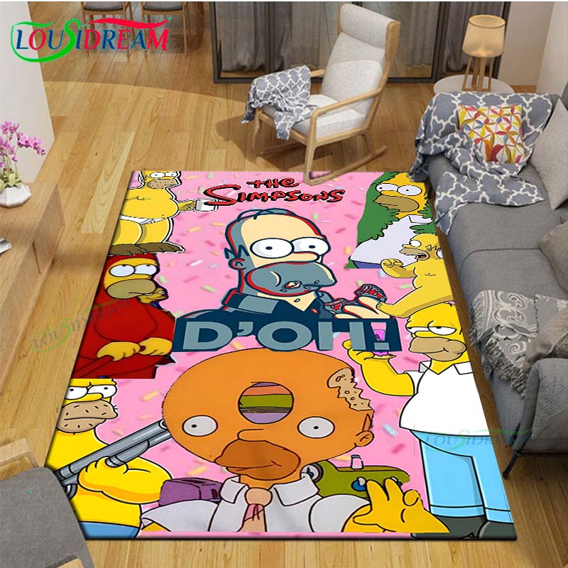 Hot Cartoon TV Role Printed Carpet Outdoor Rug Area Rug Non-slip Carpet Bedroom Decor Carpet for The-A-Simpsons Room Gift