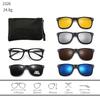 23XXA Gather 6PCS Magnetic Polarized Clip On Sunglasses Women Men Plastic Frame for Night Driving Sunglasses UV400