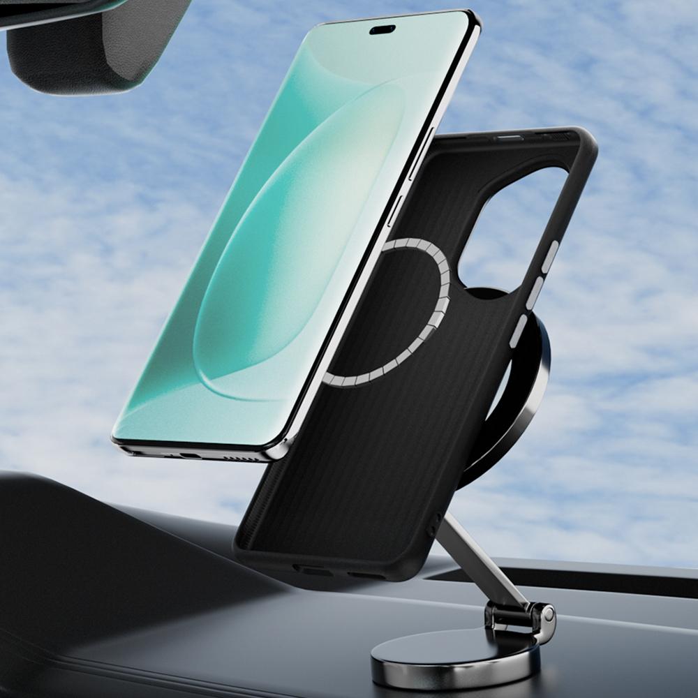 ABEEL For Honor 300 Pro Case PC+TPU+Aluminum Alloy+PU Leather Phone Cover Compatible with MagSafe