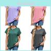 Urban Style T Shirt For Women With Pure Color Cotton Polyester Fabric Casual Summer Top