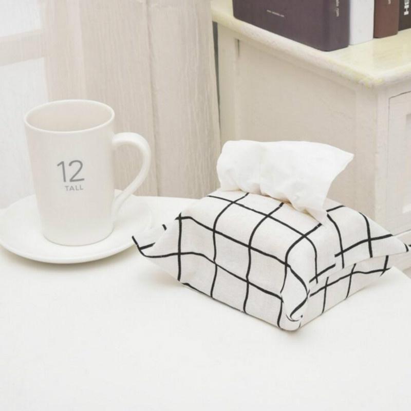 2PCS Cartoon cloth Table Decoration Home Car Storage Tissue Case Box Container Towel Napkin Papers B