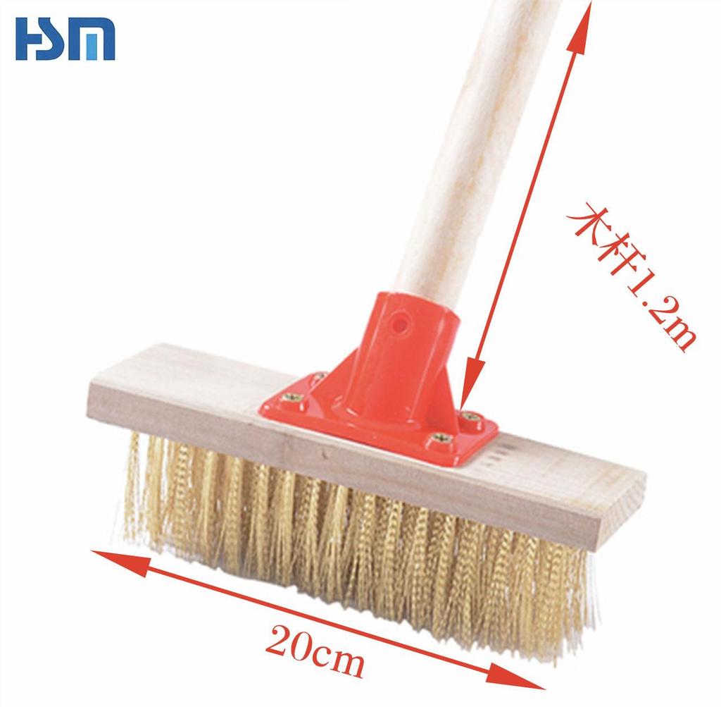 Stiff Bristle Metal Floor Scrubbing Brush with Long Handle for Kitchen, Bathroom, Tile, Moss, Rust, and Oil Stain Removal