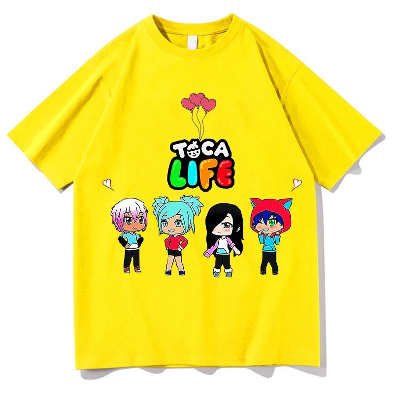 KATSEYE X Toca Boca Tshirts Unisex Graphic T Shirts Trendy Cotton Tees Short Sleeve Tees Round Neck Unisex Comfort Soft Clothes