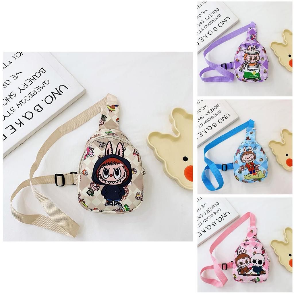 Cartoon Kids Chest Bag With Polyester Lining Lightweight Mini Shoulder Bag For Preschoolers