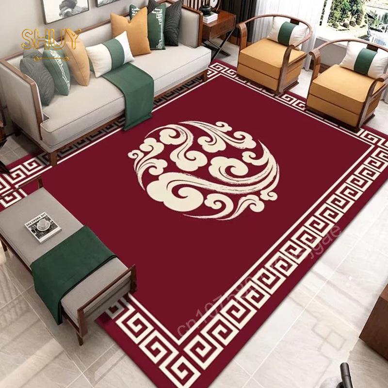 Vintage Neo Chinese Carpet 180x280cm Luxury Felt Rug Non-slip Living Room Decoration Aesthetic High Quality
