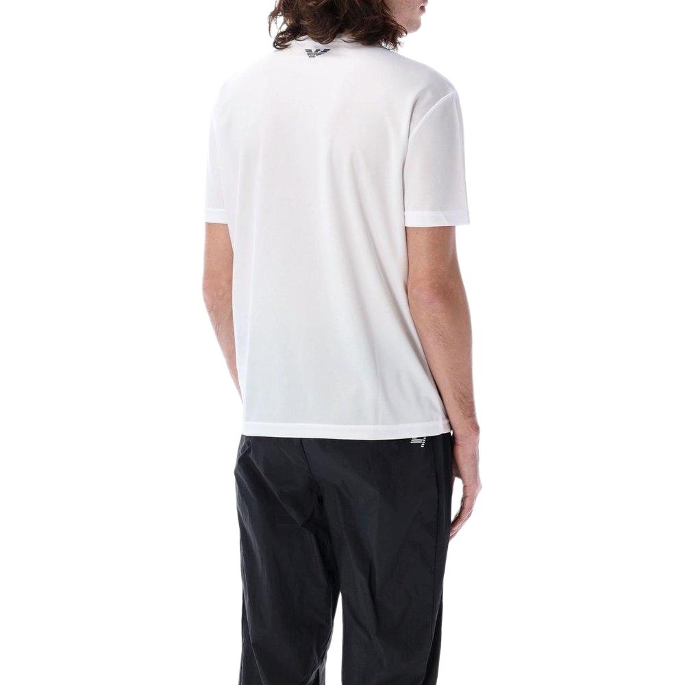 Emporio Armani EA7 Solid Logo Print Short Sleeve T-Shirt Men Tops White 7M0000-44AF1-3754