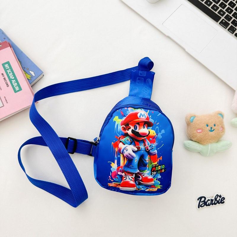 Cartoon Super Mario Bros Pattern Kids Single Shoulder Crossbody Chest Bag Gift