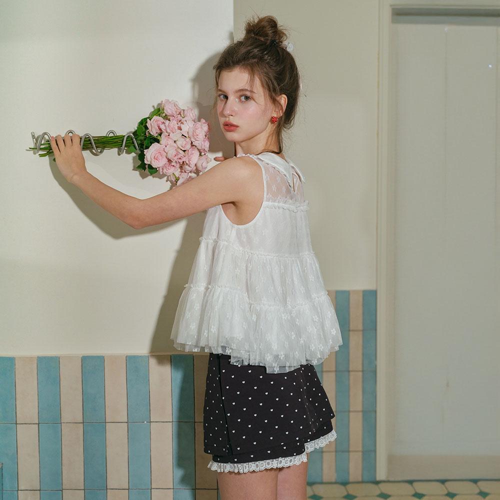 CEST MOIDEW Cest_Lace Collar Layered Sleeveless Blouse