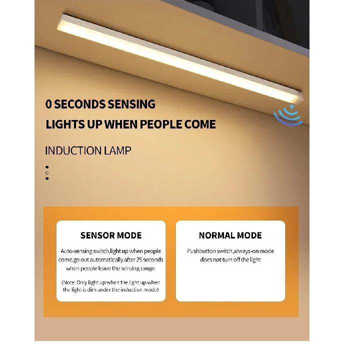 Motion Sensor LED Cabinet Light Rechargeable Versatile Use Portable Cordless Magnetic for Kitchen Bedroom Detector Light
