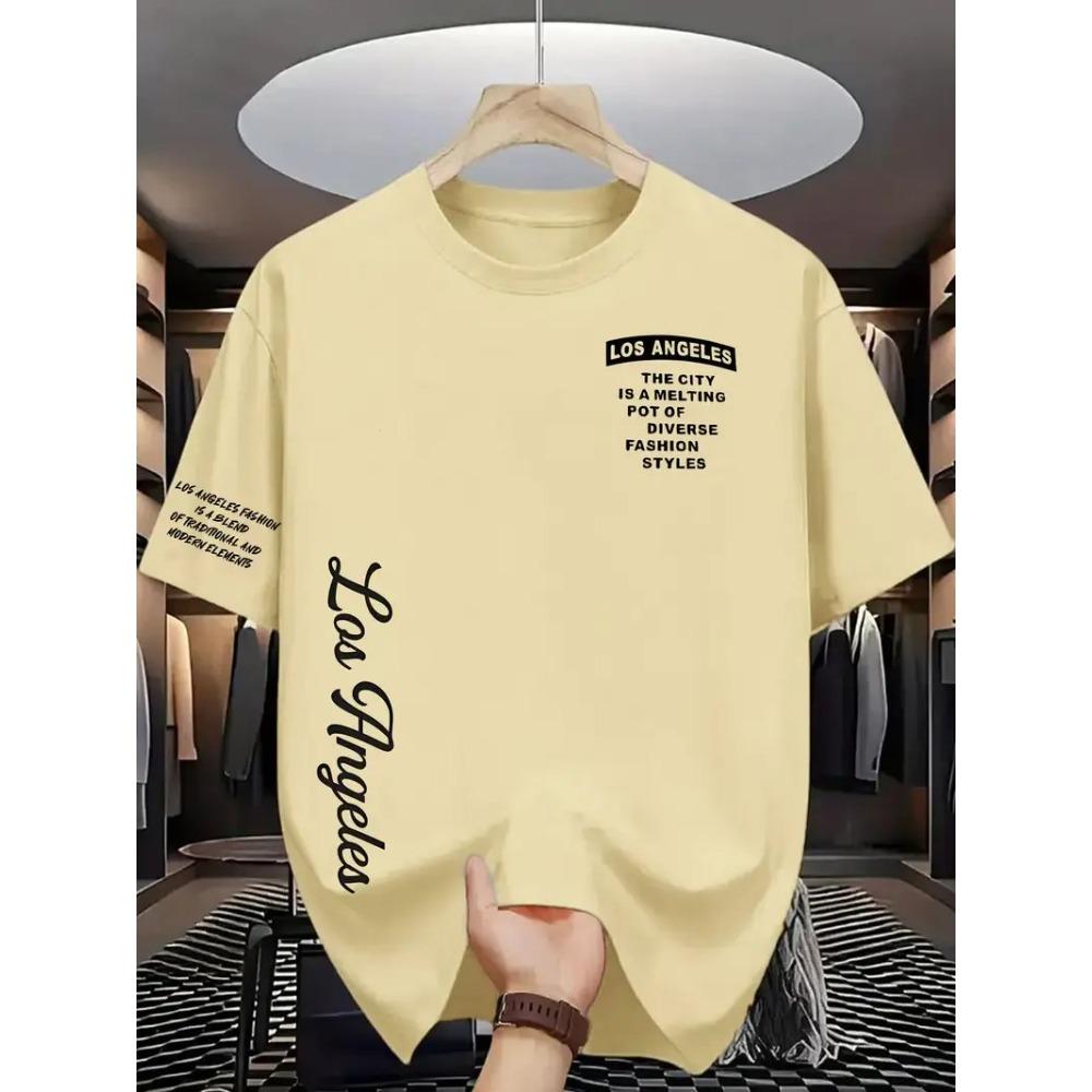 Men's Fashion T-shirt Personalized Letters Pattern Printed Men's T-shirt Top