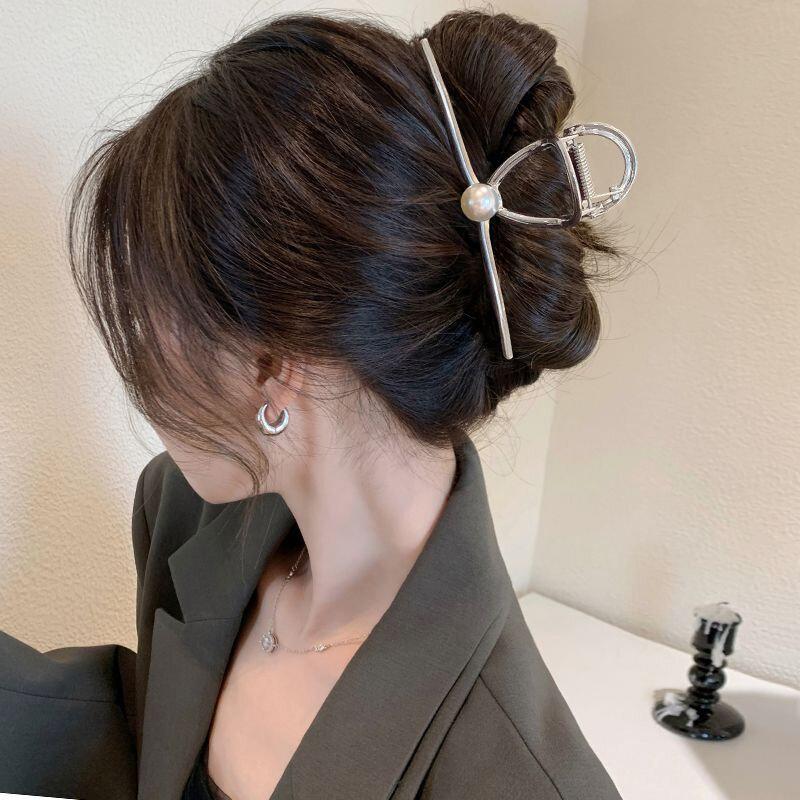 Metal Shark Clip Hair Crabs Women Fashion Ponytail Hair Claws Golden Sliver Temperament Hairpin Hair Accessories
