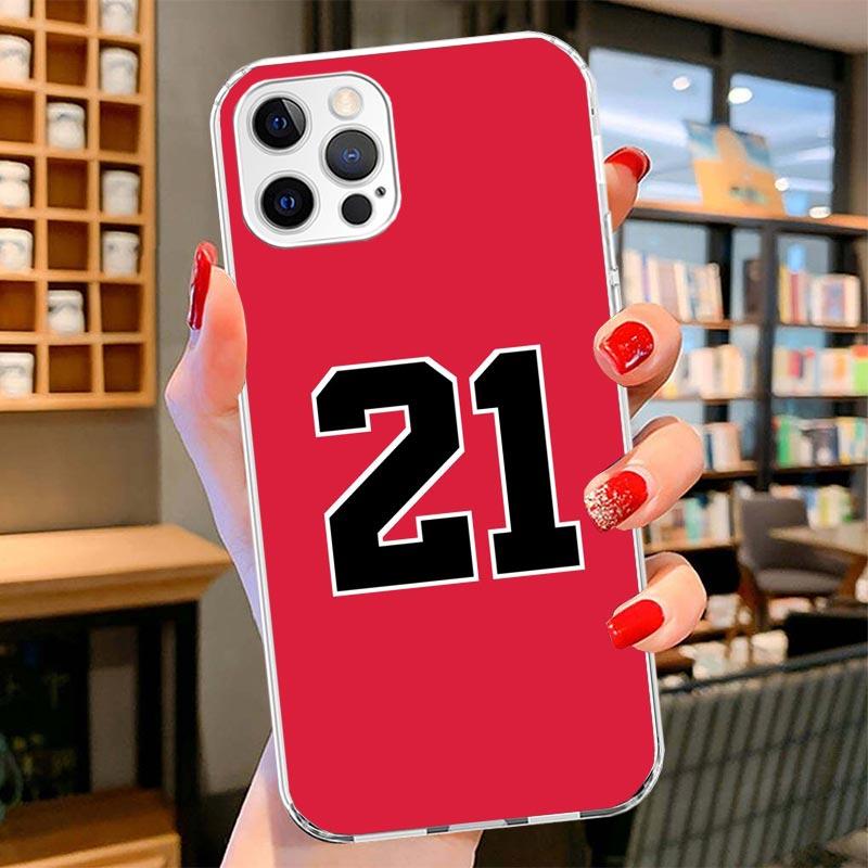 Basketball 23 24 8 Number Cover Phone Case For iPhone 16 17 Air 15 14 Pro Max 16E Phone Case 13 Mini 12 11 7 SE 8 Print Pattern