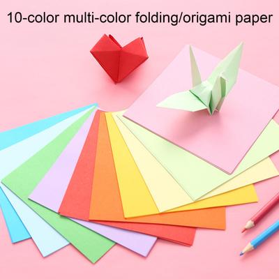 100 listů 15/20/25cm čtvercový origami papír 10 barev oboustranný DIY scrapbook školní umělecké řemesla děti začátečník snadné skládání barevné origami listy