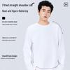 MINISO Men's Solid Color Long Sleeve Cotton T-Shirt