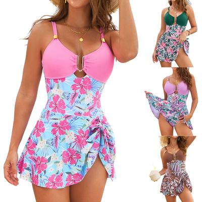 Dámské jednodílné módní sexy bikiny s vycpanými košíčky a kosticemi, volné plavky