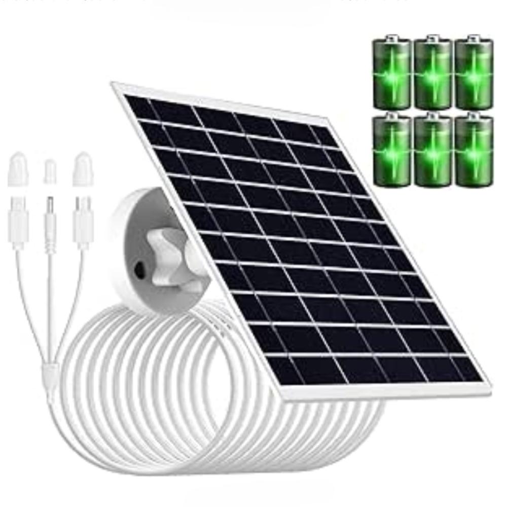 9W/5V Solar Panel with Built-in 15600mAh Rechargeable Battery, with 1.5m 3 in 1 Charging Cable (Micro USB, Type-C and DC3.5x1.35 Connector)