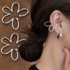 1PC Trendy Creative Hollow Flower Ear Cuff Exaggerated Fake Pierced Earring Ear Bone Clip for Women Girls Aesthetic Jewelry Gift