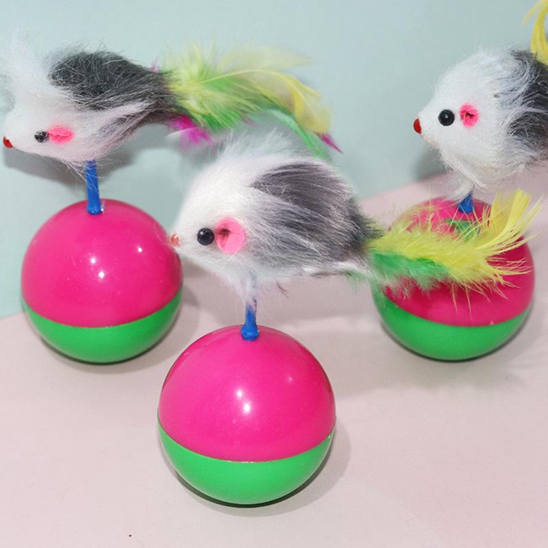 Plush Tumbler Mouse Cat Toy - Chewable Pet Supply