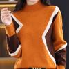 Half High Neck Sweater Women's Autumn and Winter Red Casual Knit Sweater Dragon Long Sleeved Warm Pullover Sweater