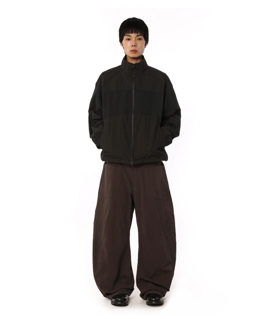 BOUNDARY Antique Bio-Washed Curved Cut Pants [Dark Brown]