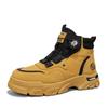 Autumn and winter new leather swivel buckle shoes outdoor non-slip thick-soled high-top casual shoes