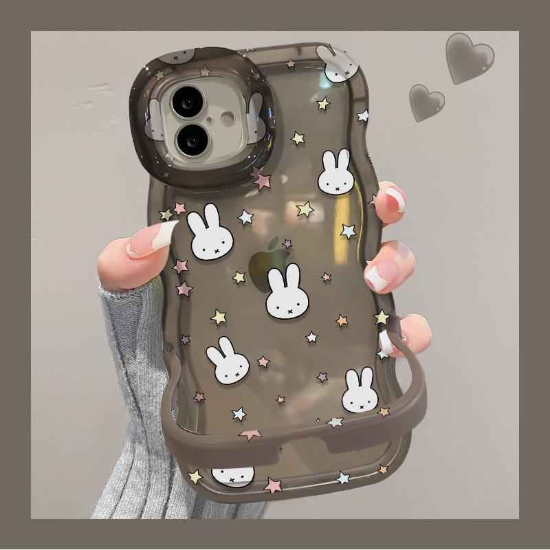 Star Miffy Rabbit Is Suitable for Apple 15promax Mobile Phone Case Iphone17 Transparent 14 Silicone 16 with Bracket Xr