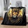 1pc Golden Winged Lion Blanket Soft and Warm Home Decorative Throw Blanket for All Seasons, Living Room, Travel .K052