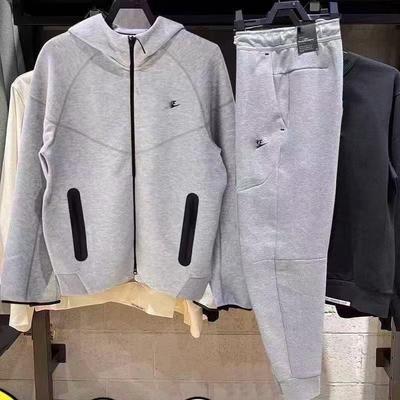 Men's Heavyweight Hooded Knit Cardigan & Casual Cotton Sweatpants Set for Autumn/Winter