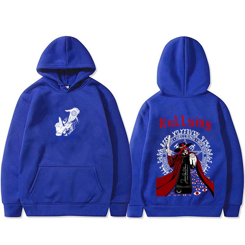 Anime Hellsing Vampire Alucard Graphic Hoodie Men Women Manga Oversized Pullover Hoodies Male Hooded Sweatshirt