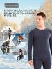 QulbltX Warm Innerwear Weather Moisture Heattech Long Sleeve Front Top and Bottom Long Sleeve Shirt and Extra Winter Size L Men's [Cold Underwear,