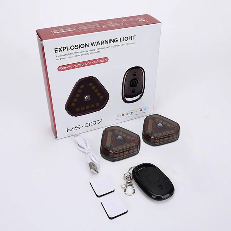 Car motorcycle triangle flashing aircraft light color changing slow flashing remote control warning light tail light modificatio